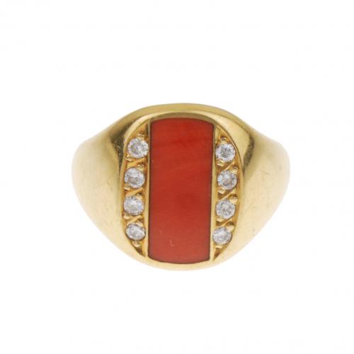 CORAL SIGNET RING