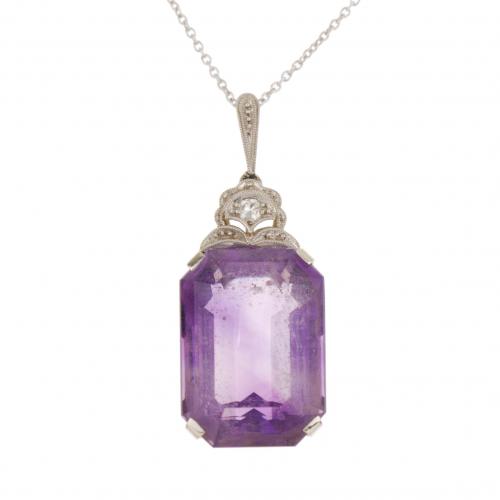 AMETHYST PENDANT, EARLY C20th.