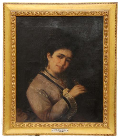 ATTRIBUTED TO  MANUEL DE LA CUADRA ESTÉVEZ (XIX). PORTRAIT OF A LADY". LISBON 1904. 