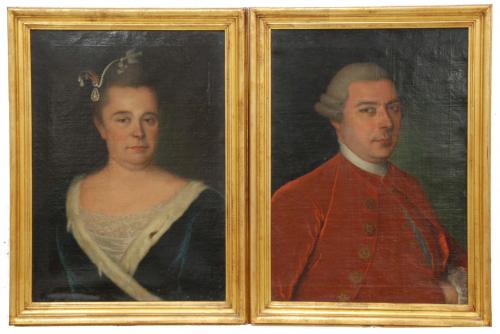 ESCUELA ESPAÑOLA, SIGLO XIX. "PAREJA DE RETRATOS".