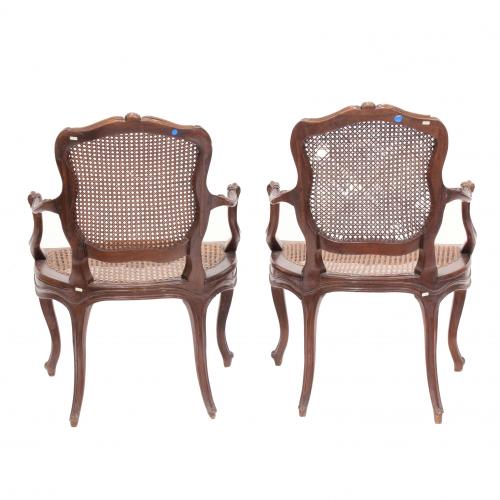 PAIR OF LOUIS XV STYLE CHAIRS, SECOND HALF C19th. 