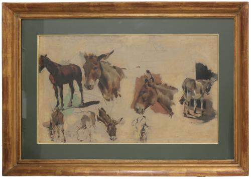 JOSEP CUSACHS I CUSACHS (1851-1908). "STUDY FOR HORSES"