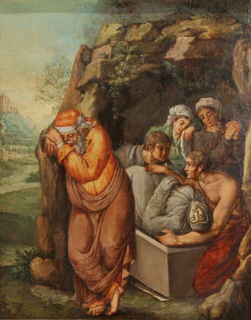 SPANISH SCHOOL, C19th. BIBLICAL SCENE. 