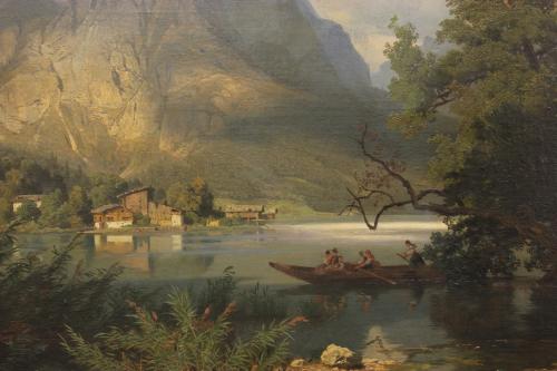 AUGUST WILHELM LEU (1819-1897). "LAGO WALENSEE", 1860.