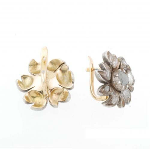 FLORAL EARRINGS, C19th.