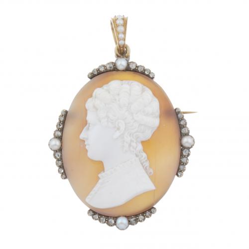 CAMEO BROOCH-PENDANT.