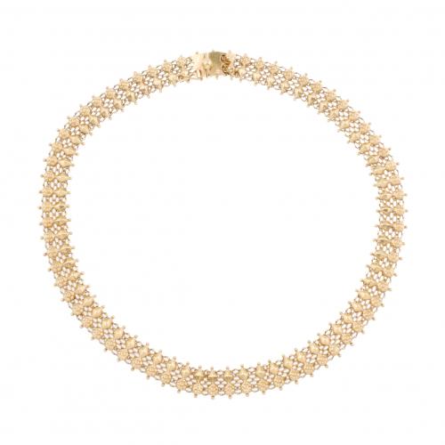 GOLD MESH CHOKER, MID C20th.