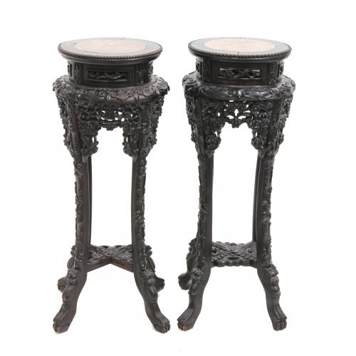 PAIR OF CHINESE PEDESTALS, MID C20th.