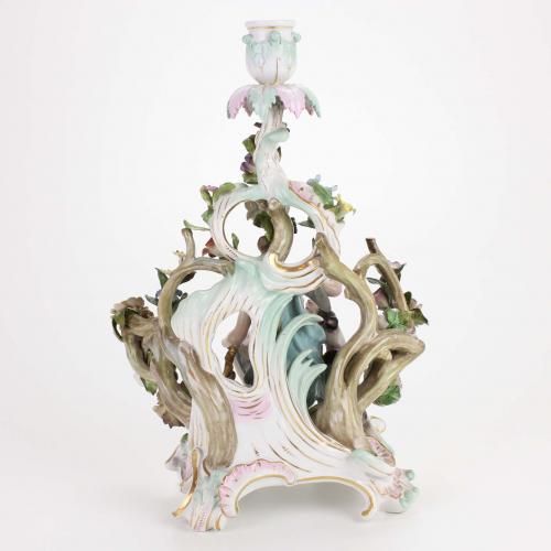 MEISSEN. "DIANA" CANDLESTICK, END C19th