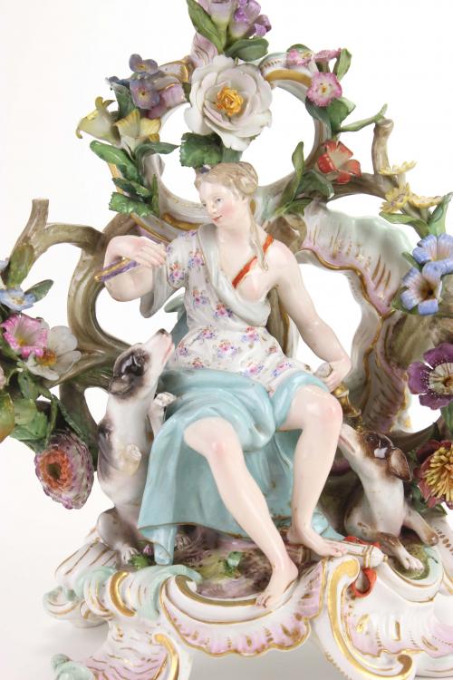 MEISSEN. "DIANA" CANDLESTICK, END C19th