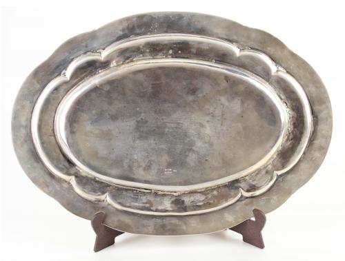 SILVER BARCELONA TRAY, EARLY C20th.