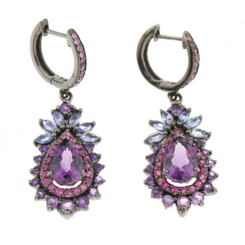 AMETHYST DROP EARRINGS.