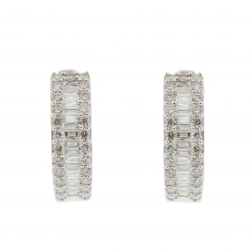 DIAMOND HOOP EARRINGS.