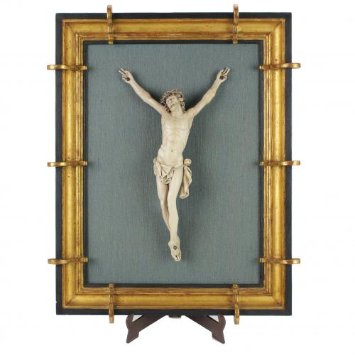 ESCUELA EUROPEA, SIGLO XIX. CRISTO CRUCIFICADO DE TRES CLAVOS.