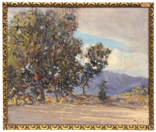 JUAN BAUTISTA PORCAR RIPOLLÉS (1888-1974). "PAISAJE CON PEQUEÑAS FIGURAS".