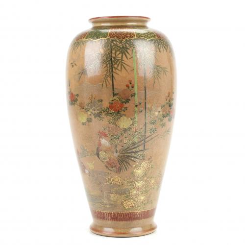 JAPANESE SATSUMA VASE, END C19th.