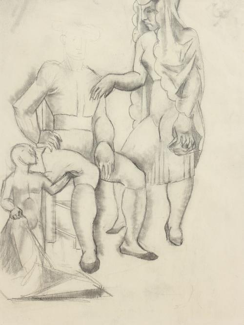 MANOLO HUGUÉ (1872-1945). "FAMILIA TORERA", CIRCA 1940.