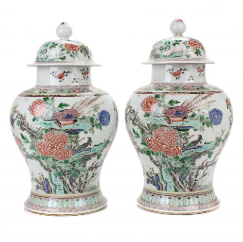 PAIR OF CHINESE POTS, C20th.