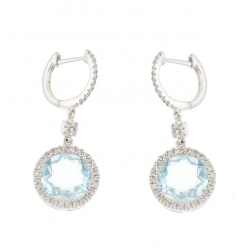 TOPAZ AND DIAMONDS EARRINGS.