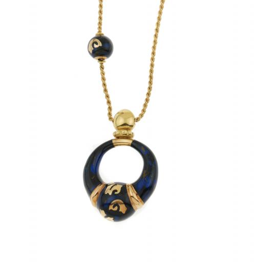 FIDIA FIRENZE. GOLD AND ENAMEL NECKLACE.