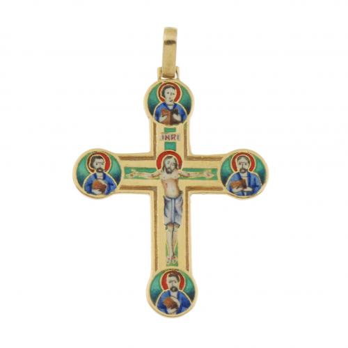 TALLER MORATÓ. ENAMEL CROSS PENDANT.