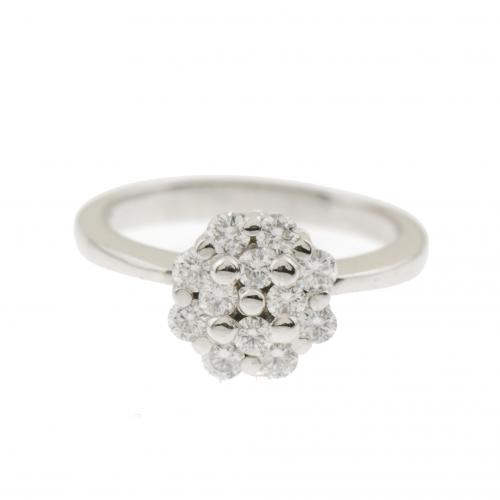 DIAMOND ROSETTE RING.