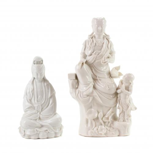 LOT OF THREE GUANYIN FIGURES, C20th.