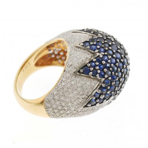 BOMBÉ DIAMOND AND SAPPHIRE RING. 