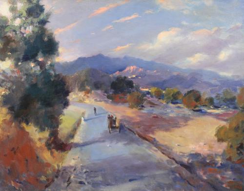 FRANCISCO PONS ARNAU (1886-1965). "PAISAJE CON CARRO".