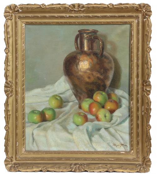 MAGDA FOLCH (1905-1981). "JARRÓN CON MANZANAS".