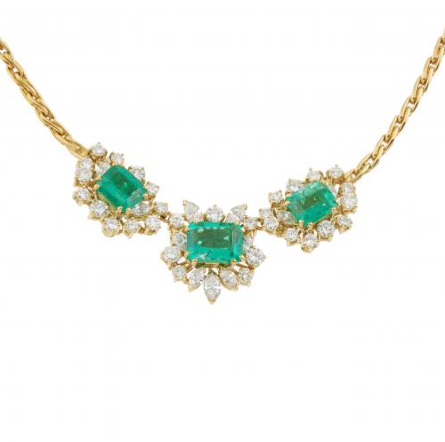 DIAMOND AND EMERALD NECKLACE. 