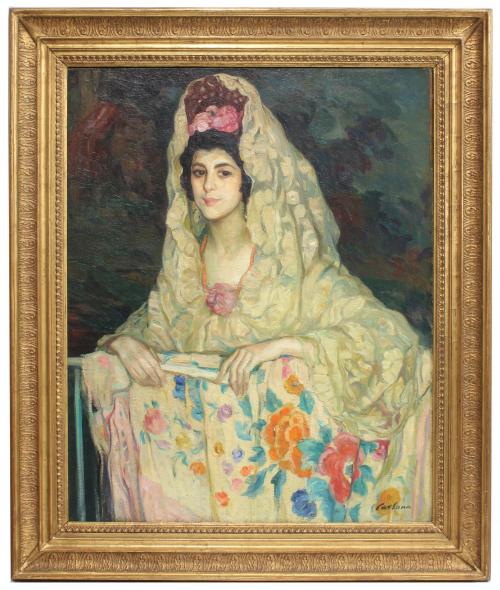 JOAN CARDONA i LLADÓS (1877 - 1957). "LA NIÑA DE LA MANTILLA".