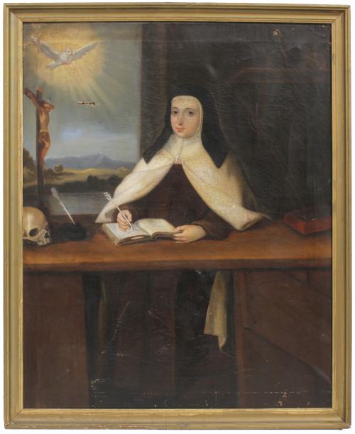 SPANISH SCHOOL, C17th-C18th. "SAINT THERESA".