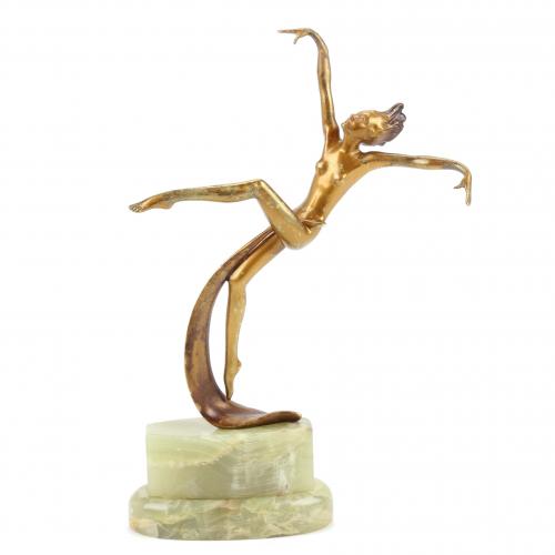 AUSTRIAN SCHOOL, FIRST QUARTER C20th. "BALLERINA". ART  DECO SCULPTURE.