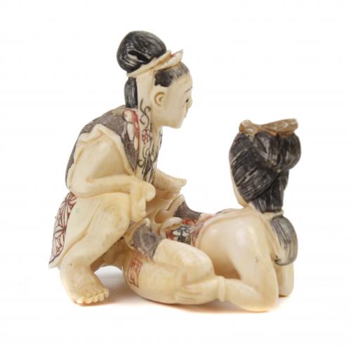 JAPANESE SMALL EROTIC MOVING FIGURES, C20th.