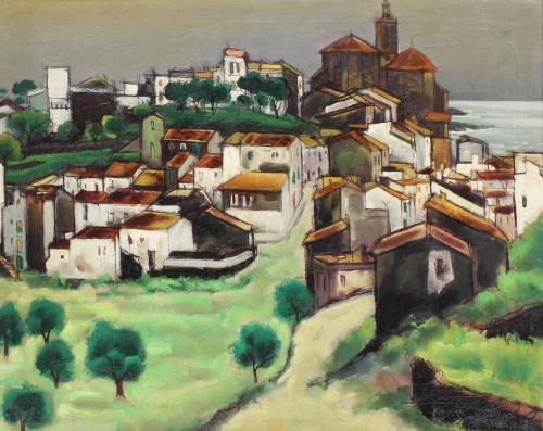 JESUS CASAUS MECHO (1926-2002). "COASTAL VILLAGE".