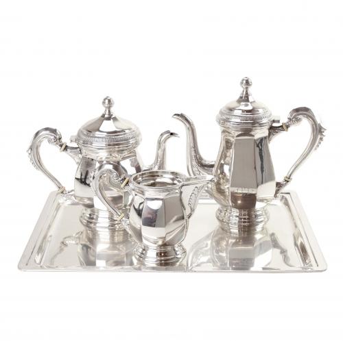 BARCELONA SILVER COFFEE AND TEA SET, MID C20th.