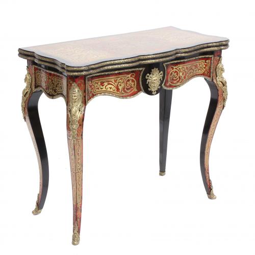 NAPOLEON III STYLE CARD TABLE, MID C20th. 