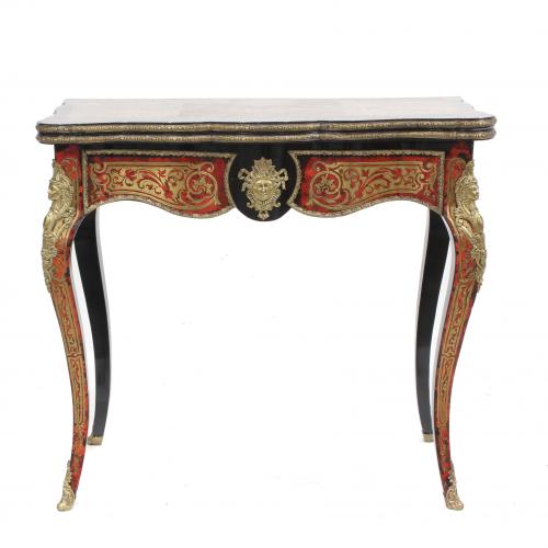 NAPOLEON III STYLE CARD TABLE, MID C20th. 