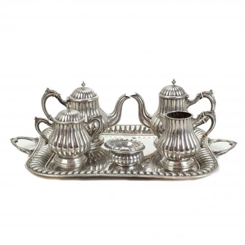 SPANISH COFFEE AND TEA SET, MID C 20th. 