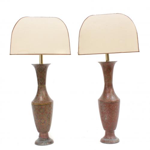 PAIR OF TABLE LAMPS, MID C20th.