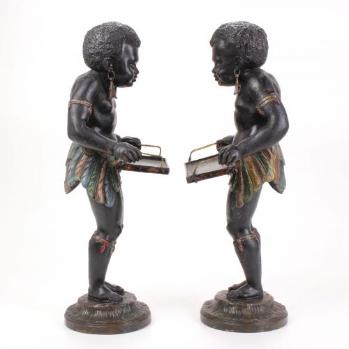 PAREJA DE "BLACKAMOORS", SEGUNDA MITAD SIGLO XIX. 