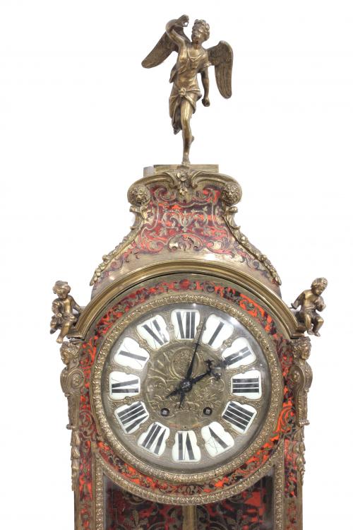 RELOJ CON PEANA TIPO BOULLE DE PARED FRANCÉS, FIN. SIGLO XI