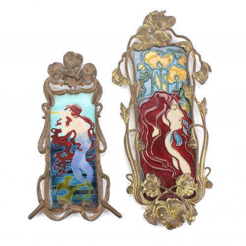 TWO AUSTRIAN ART NOUVEAU PLAQUES, C20th.