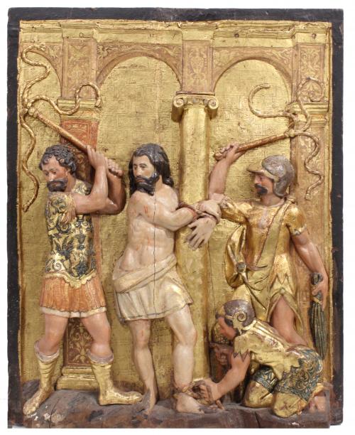 CASTILIAN SCHOOL, FIRST THIRD C16th. "FLAGELLATION".