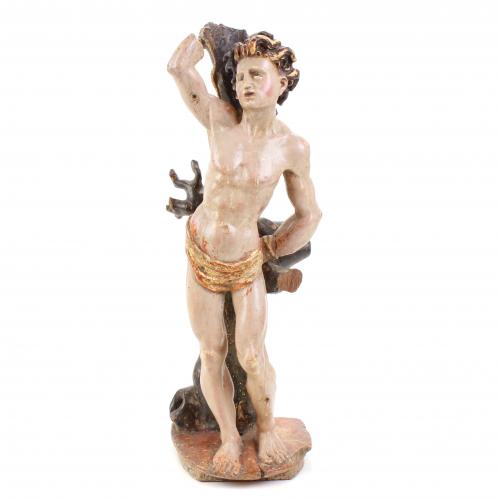 FOLLOWER OF  ALONSO BERRUGUETE, SECOND QUARTER C16th. "SAINT SEBASTIAN".