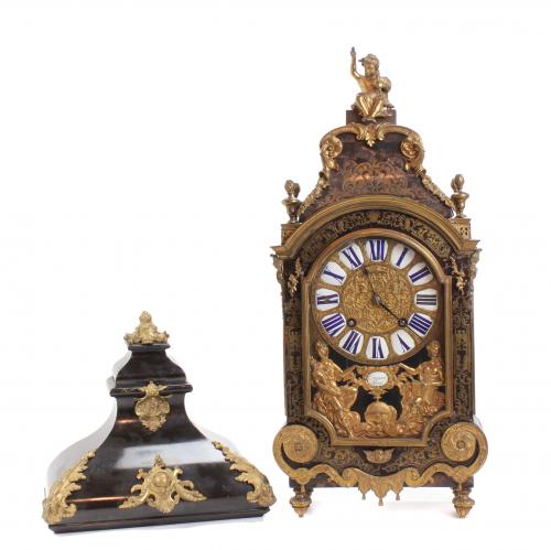 FRENCH "BOULLE" CLOCK WITH CORBEL, C19th.