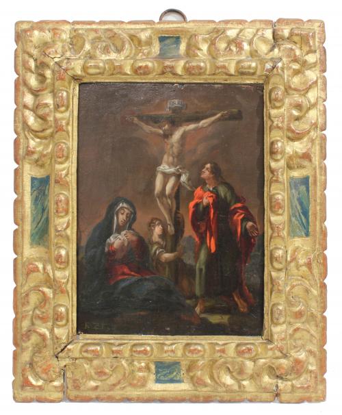 SPANISH SCHOOL, C18th. "CRUCIFIXION".