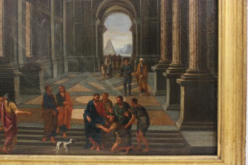 ITALIAN SCHOOL, END  C17th.  " RELIGIOUS SCENE".