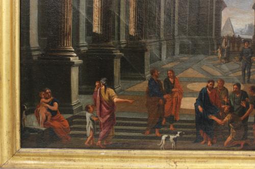 ITALIAN SCHOOL, END  C17th.  " RELIGIOUS SCENE".